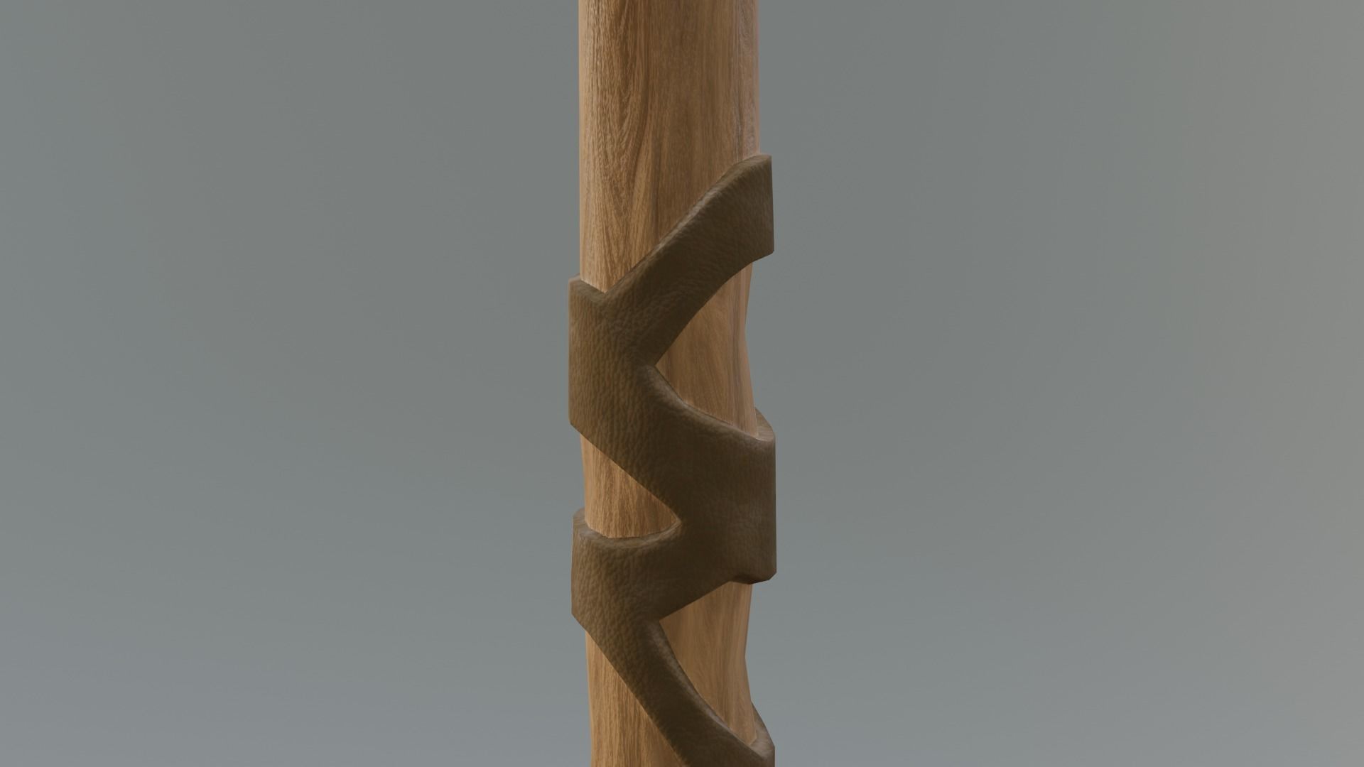 spear low-poly PBR with wooden handle Low-poly 3D model_8