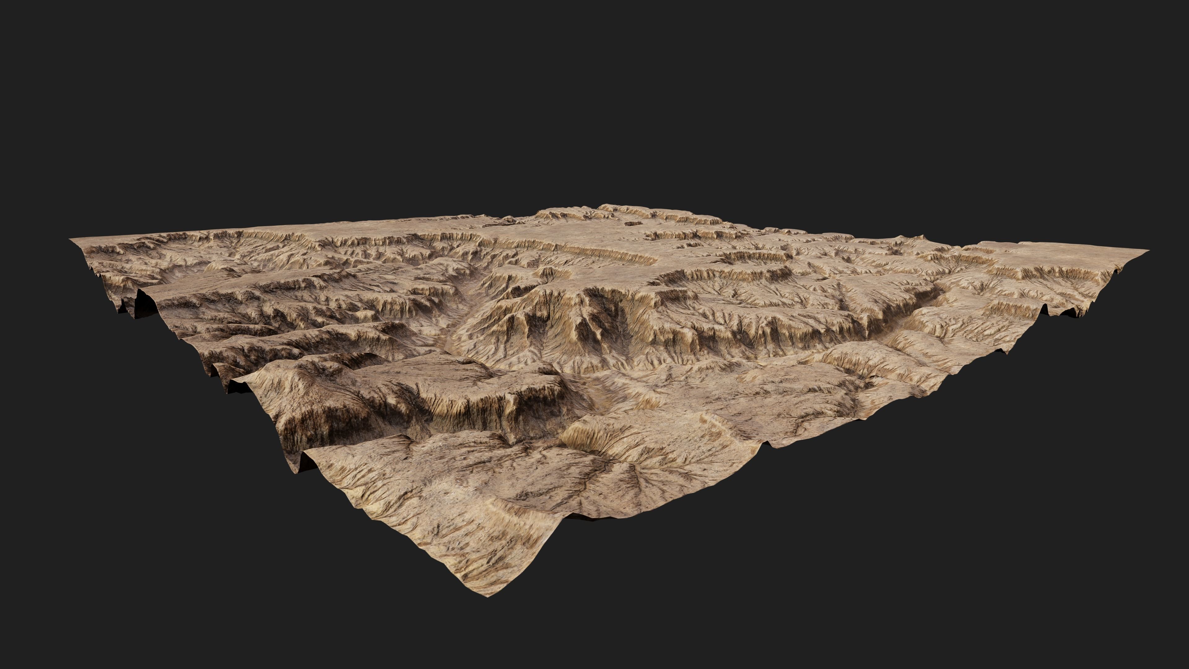 Canyon Landscape Low-poly 3D model_2