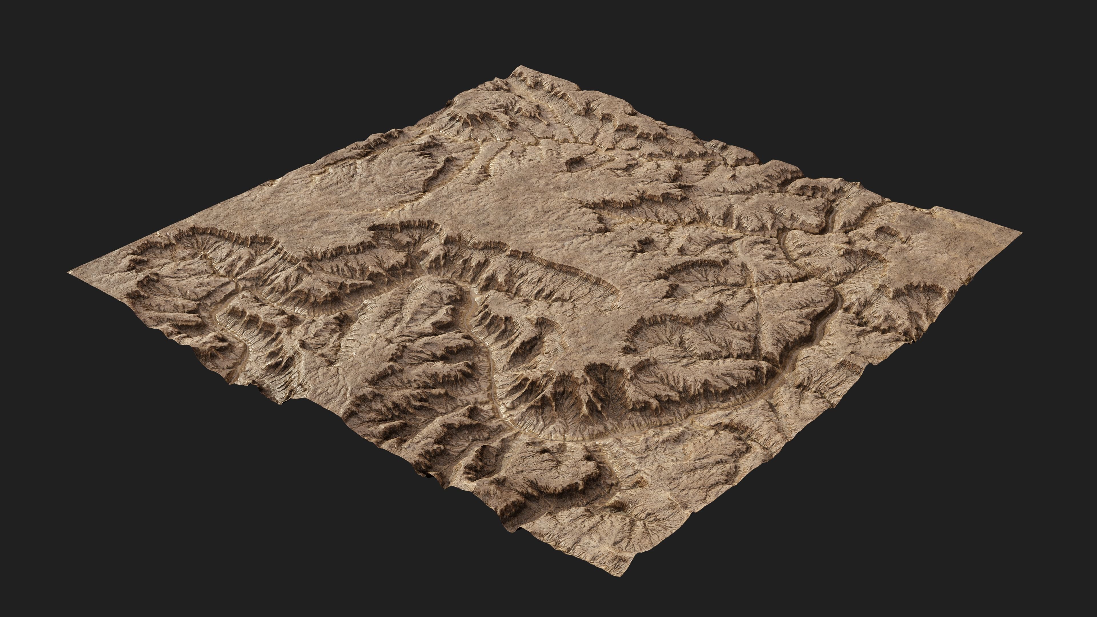 Canyon Landscape Low-poly 3D model_1