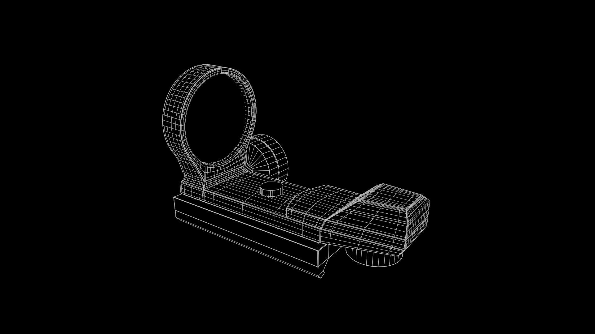 Red Dot Sight 22mm Low-poly 3D model_9