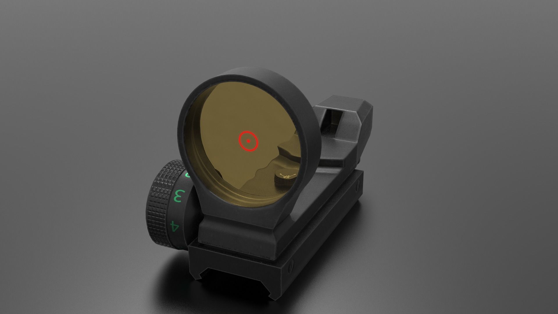 Red Dot Sight 22mm Low-poly 3D model_5