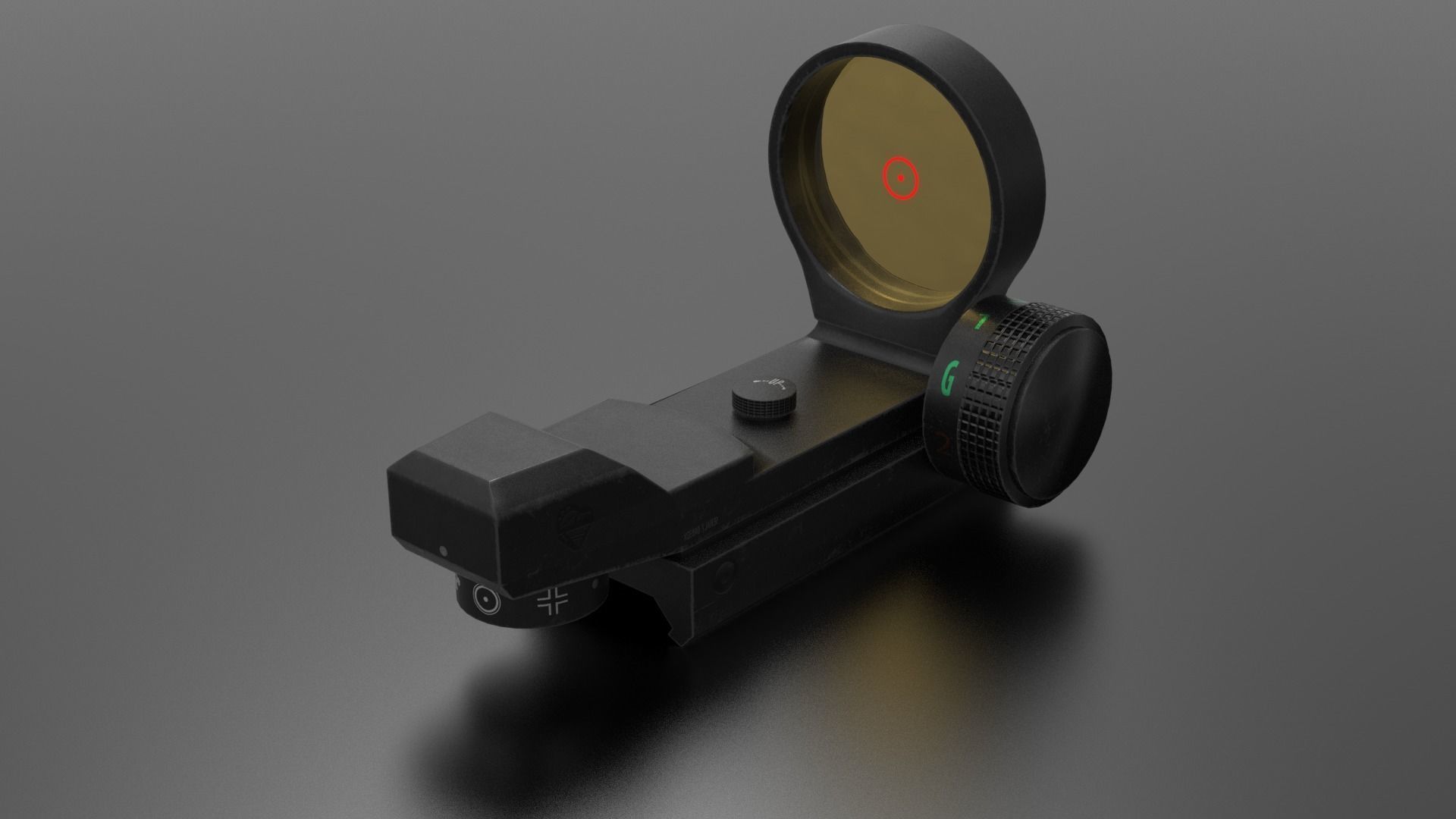 Red Dot Sight 22mm Low-poly 3D model_2