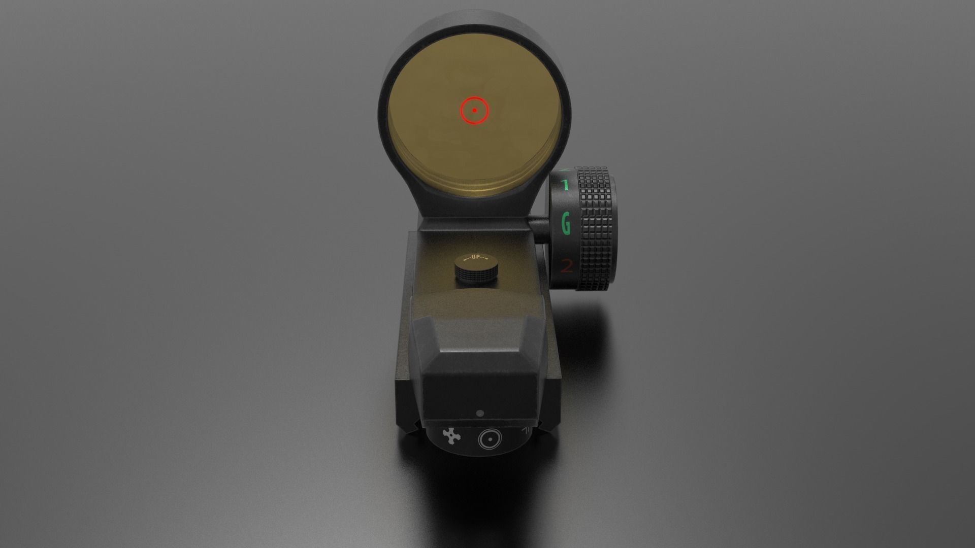 Red Dot Sight 22mm Low-poly 3D model_8