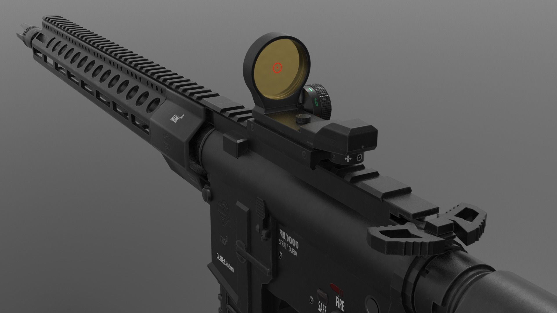 Red Dot Sight 22mm Low-poly 3D model_7