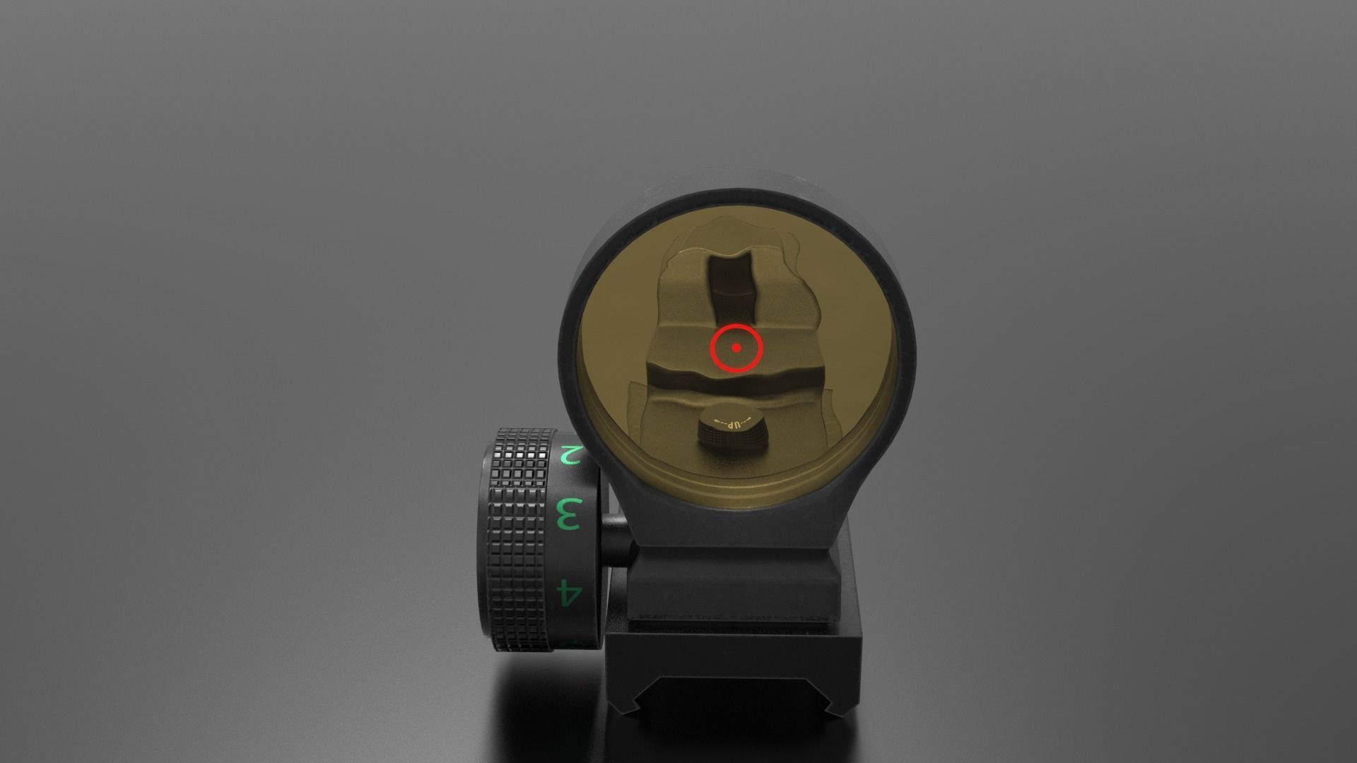 Red Dot Sight 22mm Low-poly 3D model_4