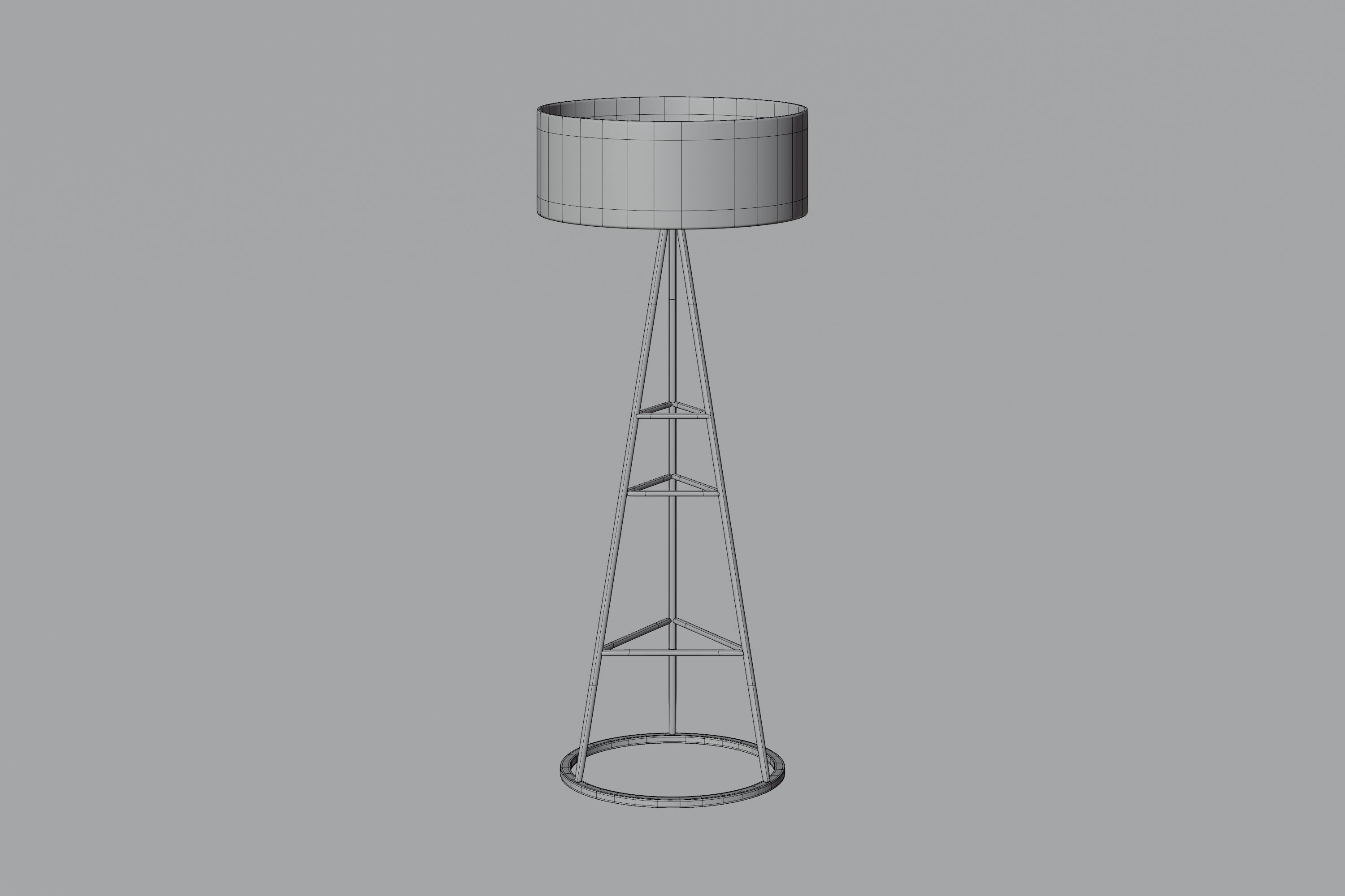 Modern Standing Lamp Low-poly 3D model_2