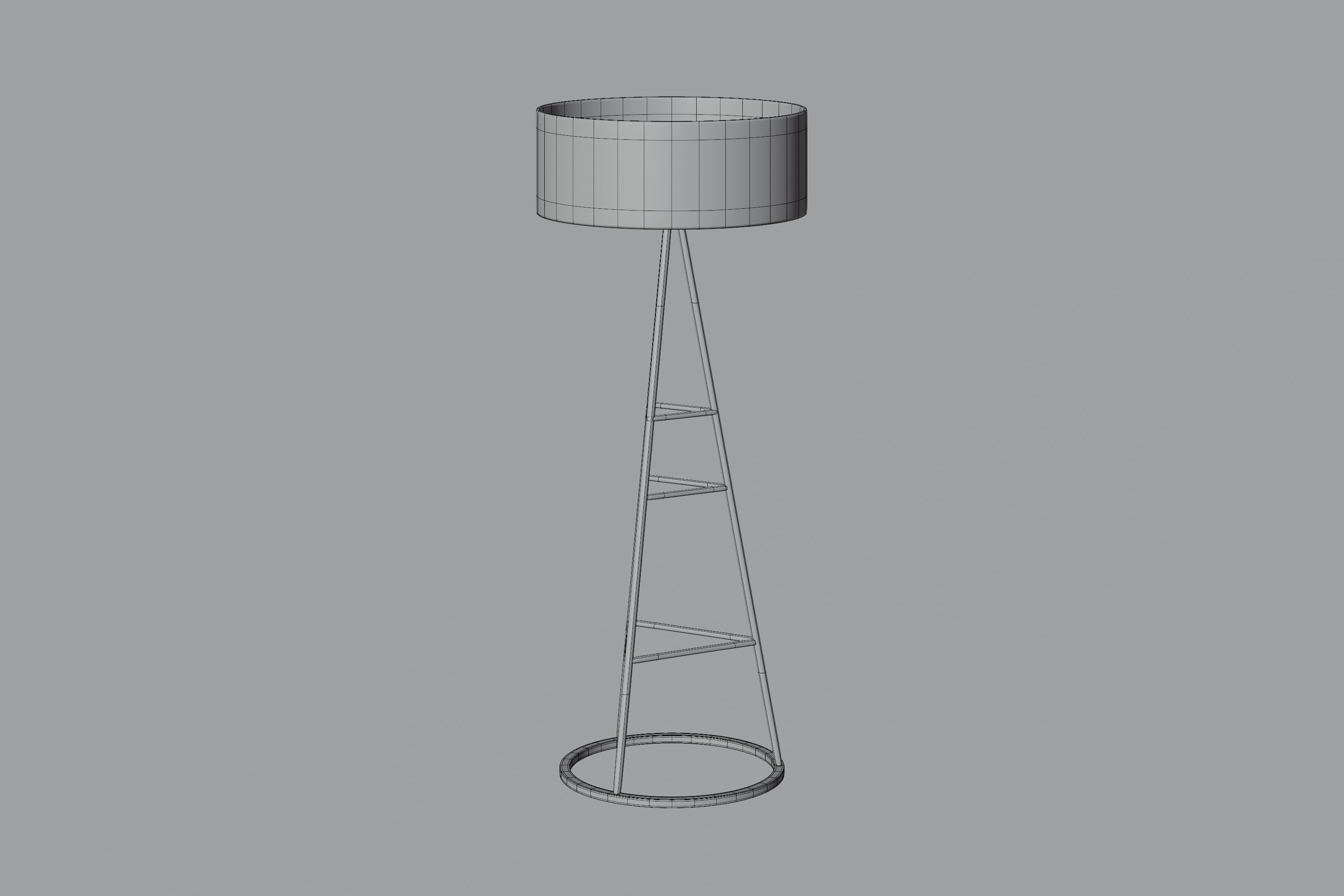 Modern Standing Lamp Low-poly 3D model_4