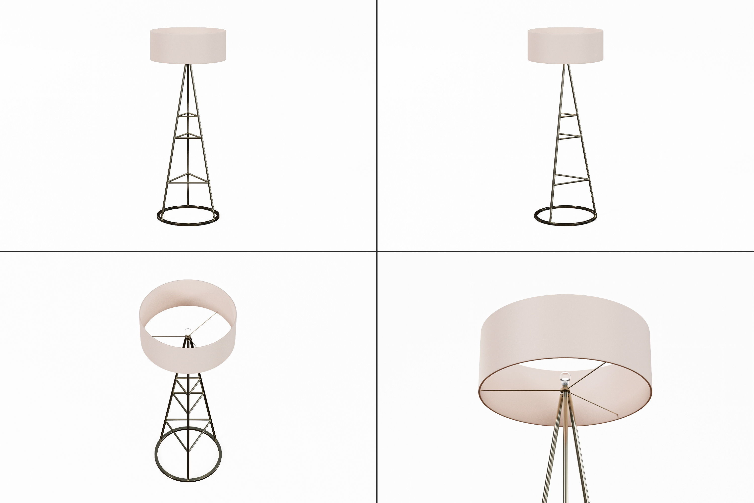 Modern Standing Lamp Low-poly 3D model_1