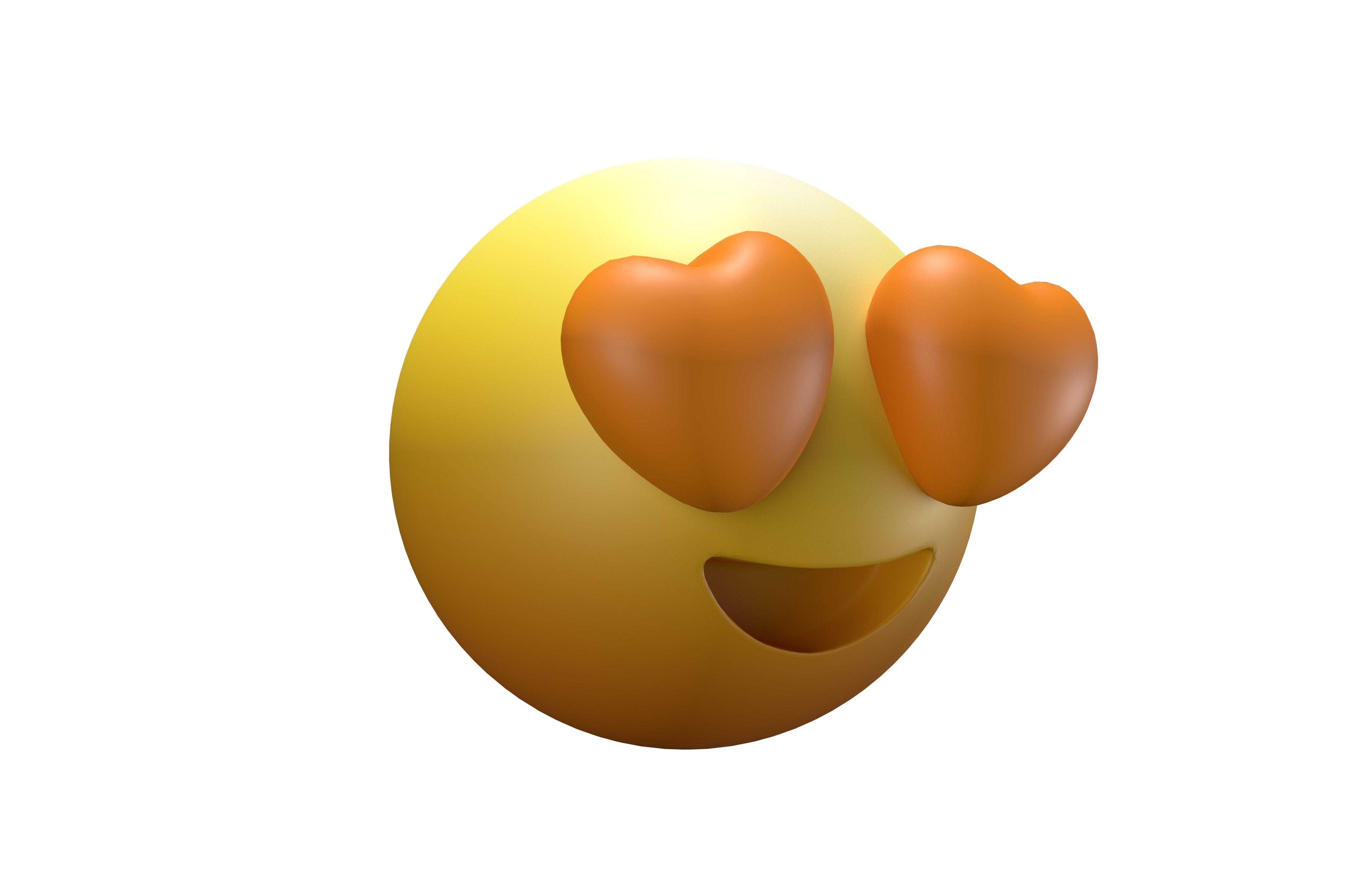 Smiling Face with Heart-Eyes 12 Low-poly 3D model_3