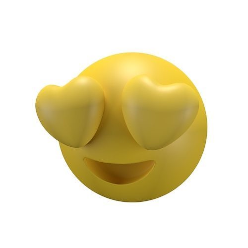 Smiling Face with Heart-Eyes 13 Low-poly 3D model