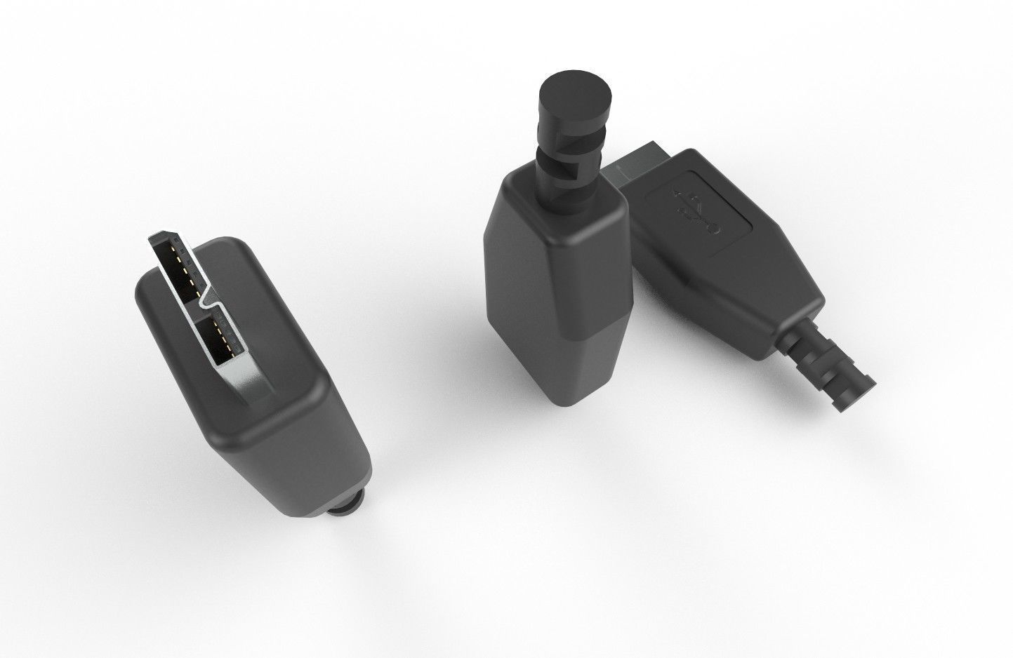 USB M4 Micro Type B 30 Male Low-poly 3D model_15