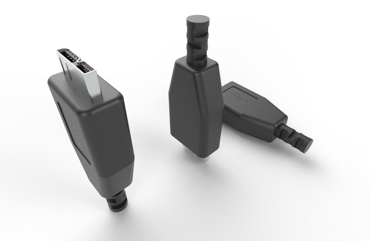 USB M4 Micro Type B 30 Male Low-poly 3D model_14