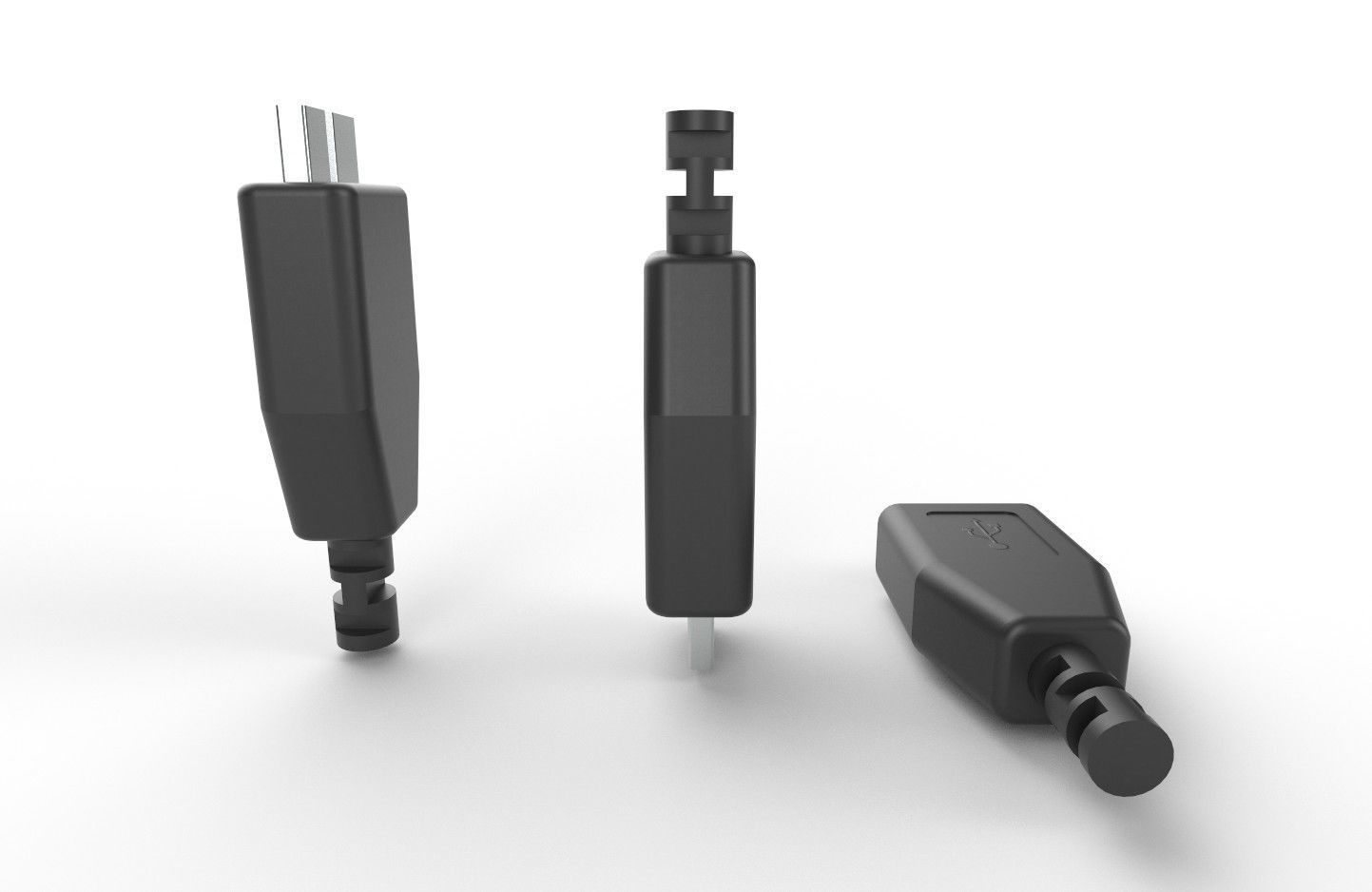 USB M4 Micro Type B 30 Male Low-poly 3D model_9
