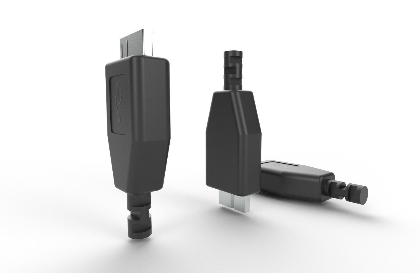 USB M4 Micro Type B 30 Male Low-poly 3D model_25