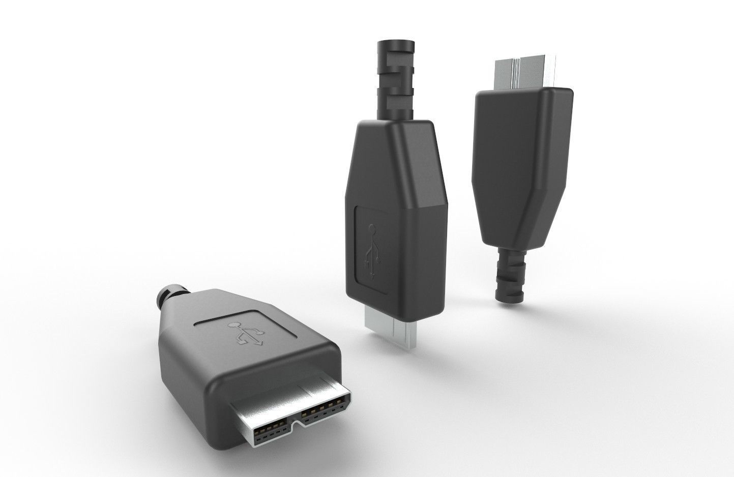 USB M4 Micro Type B 30 Male Low-poly 3D model_18