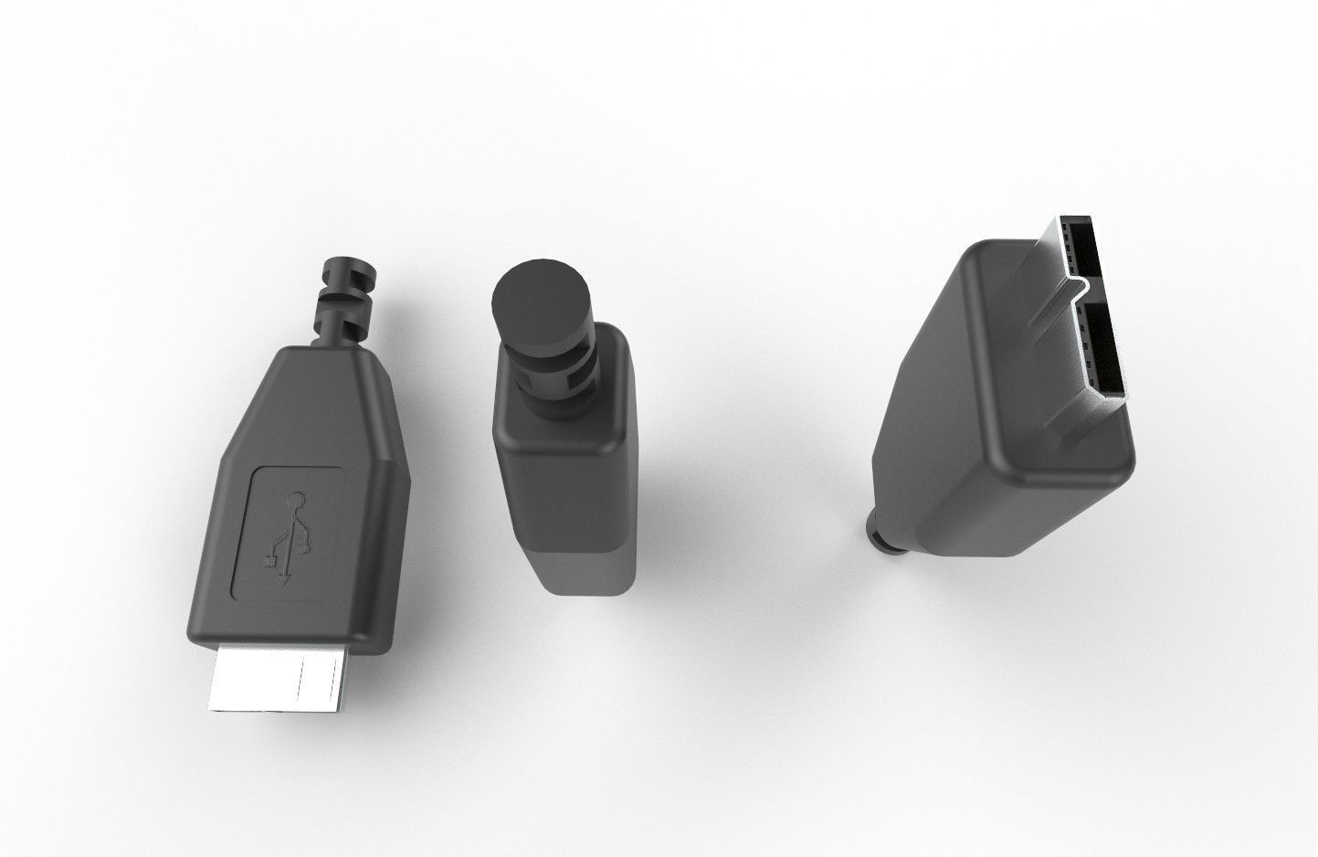 USB M4 Micro Type B 30 Male Low-poly 3D model_28