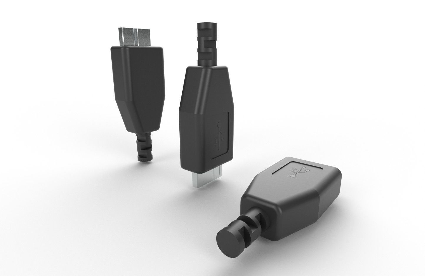 USB M4 Micro Type B 30 Male Low-poly 3D model_27