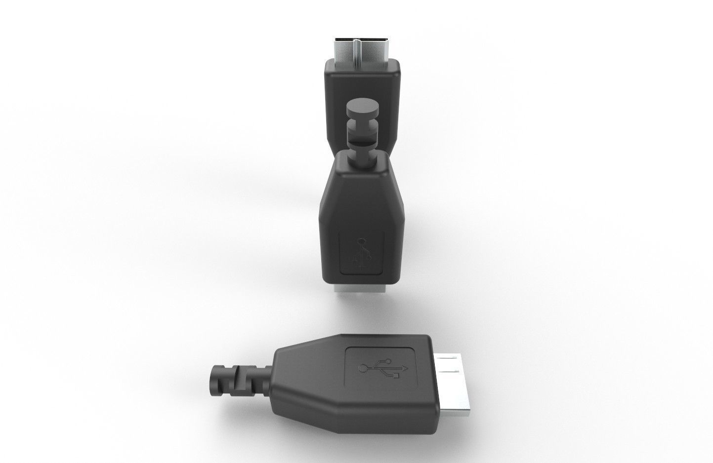 USB M4 Micro Type B 30 Male Low-poly 3D model_29