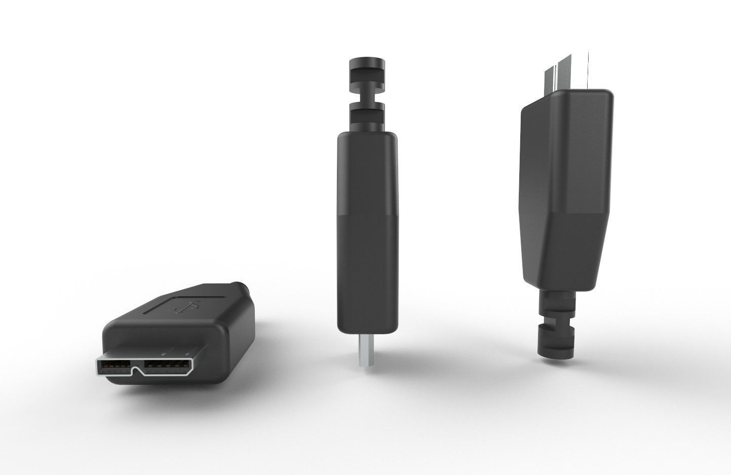 USB M4 Micro Type B 30 Male Low-poly 3D model_22