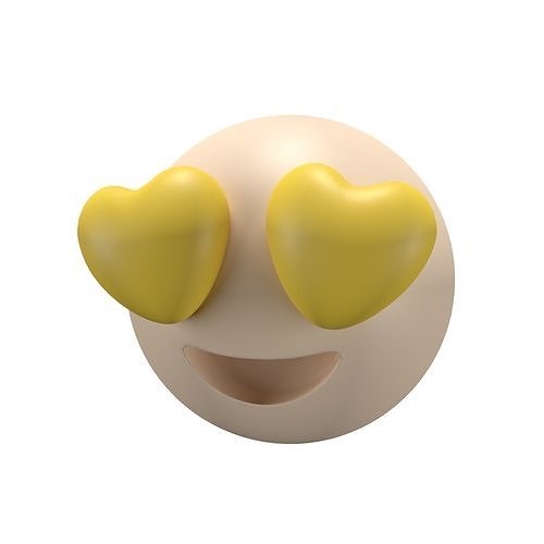 Smiling Face with Heart-Eyes 14 Low-poly 3D model