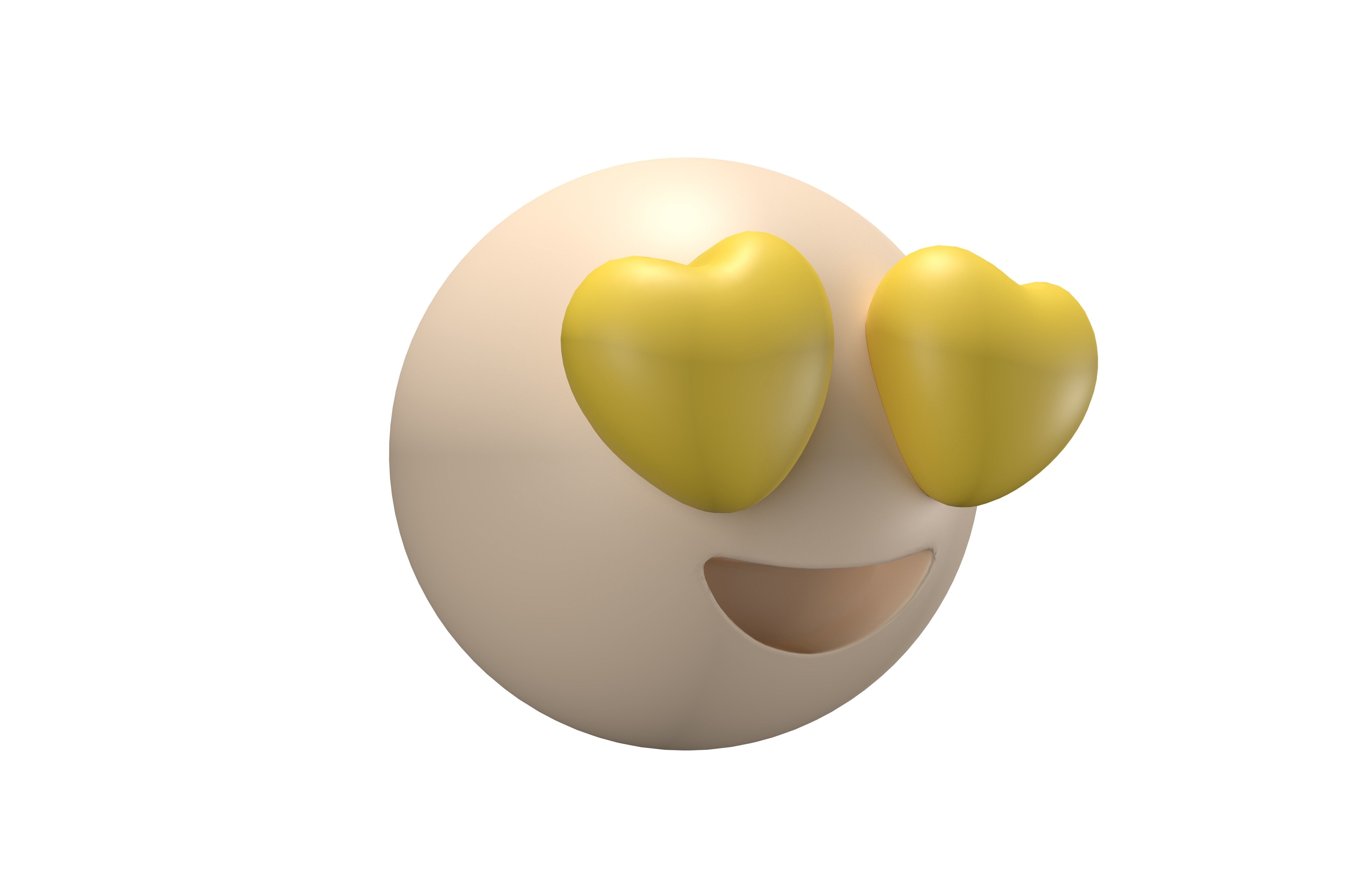 Smiling Face with Heart-Eyes 14 Low-poly 3D model_2