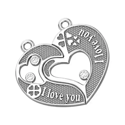 Puzzle heart pendant 