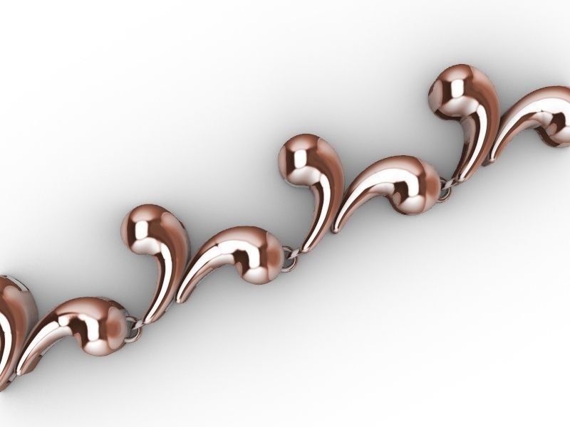 4 butterfly bracelet chain link stl verified  3D print model_2