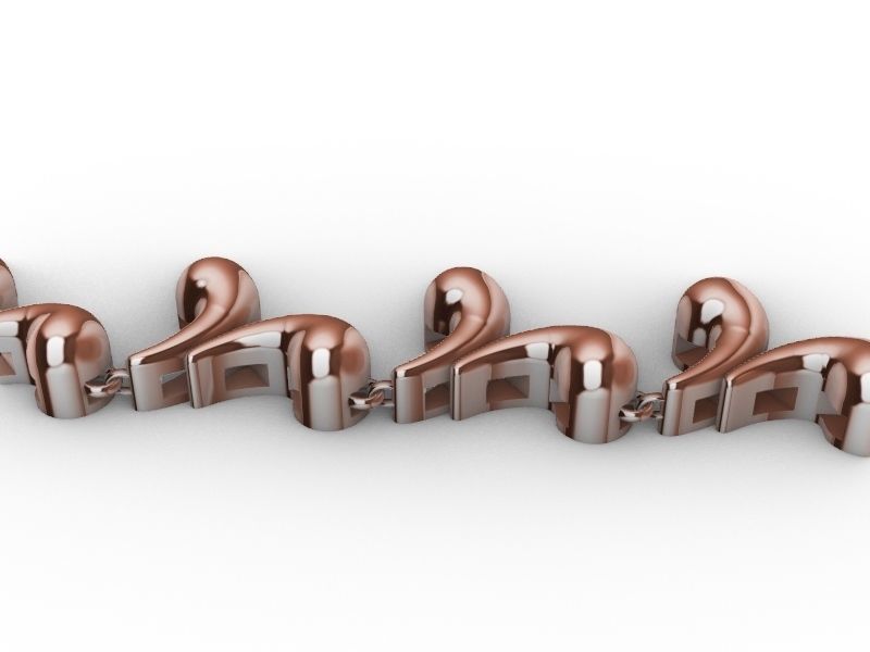 4 butterfly bracelet chain link stl verified  3D print model_3