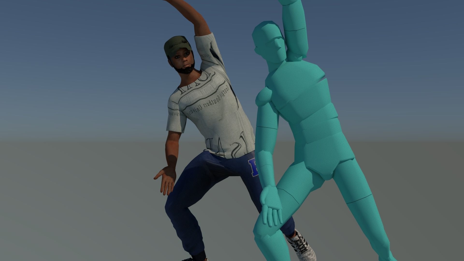 character modelling and rigged Low-poly 3D model_1