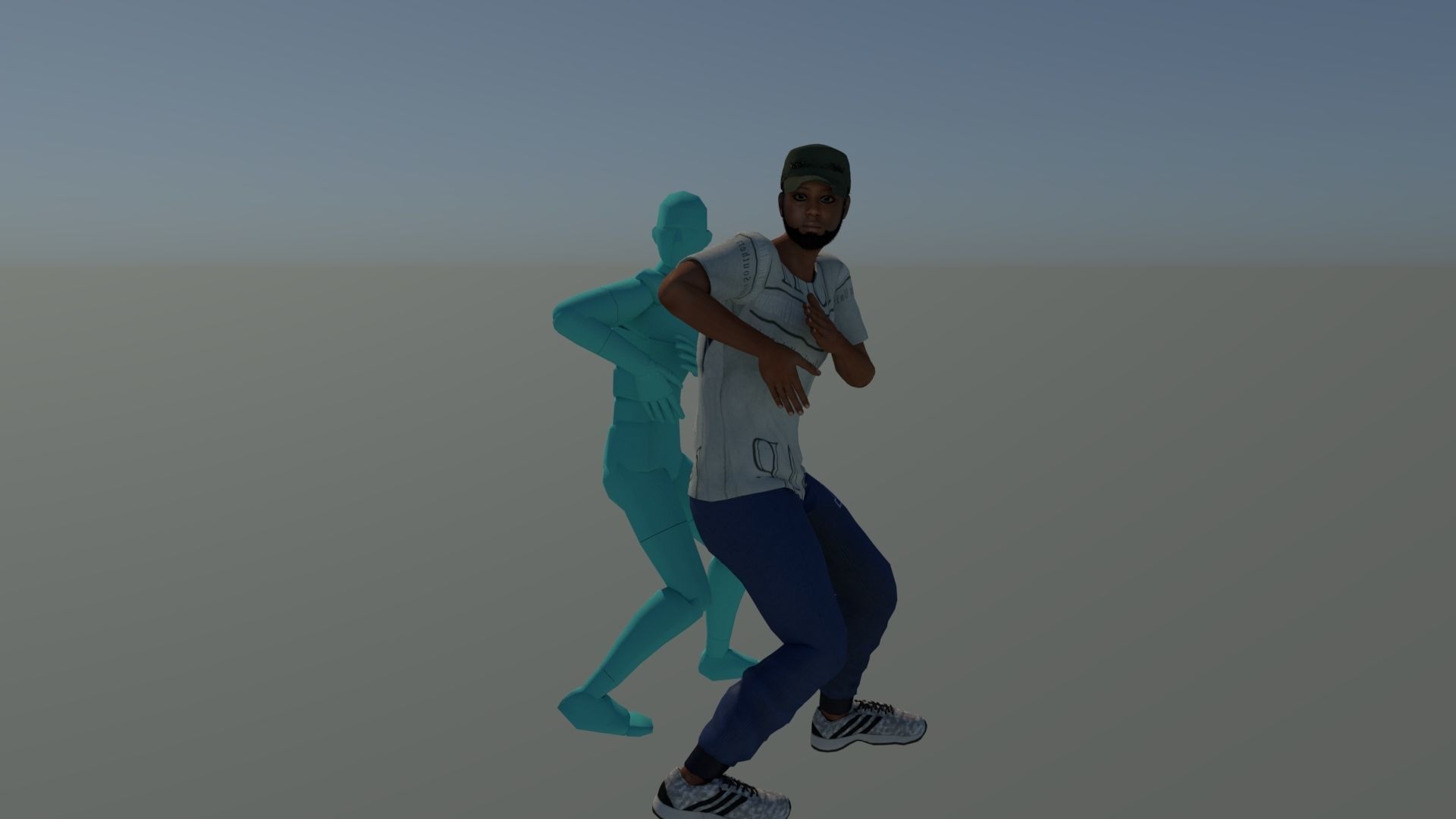 character modelling and rigged Low-poly 3D model_3