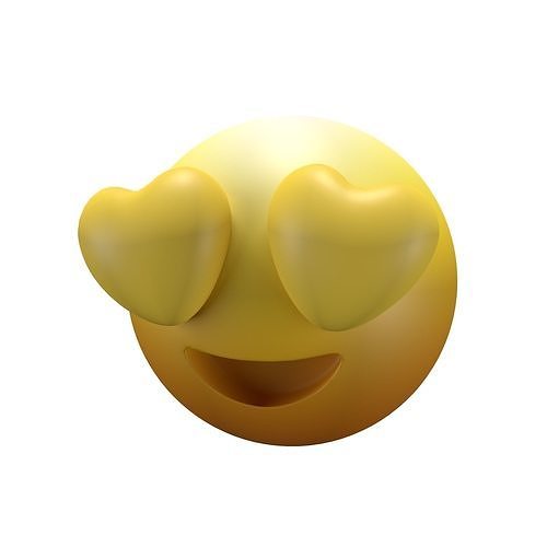 Smiling Face with Heart-Eyes 18 Low-poly 3D model
