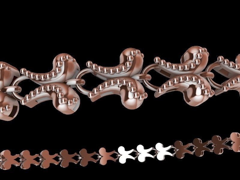 3 butterfly bracelet chain link stl verified 3D print model_25