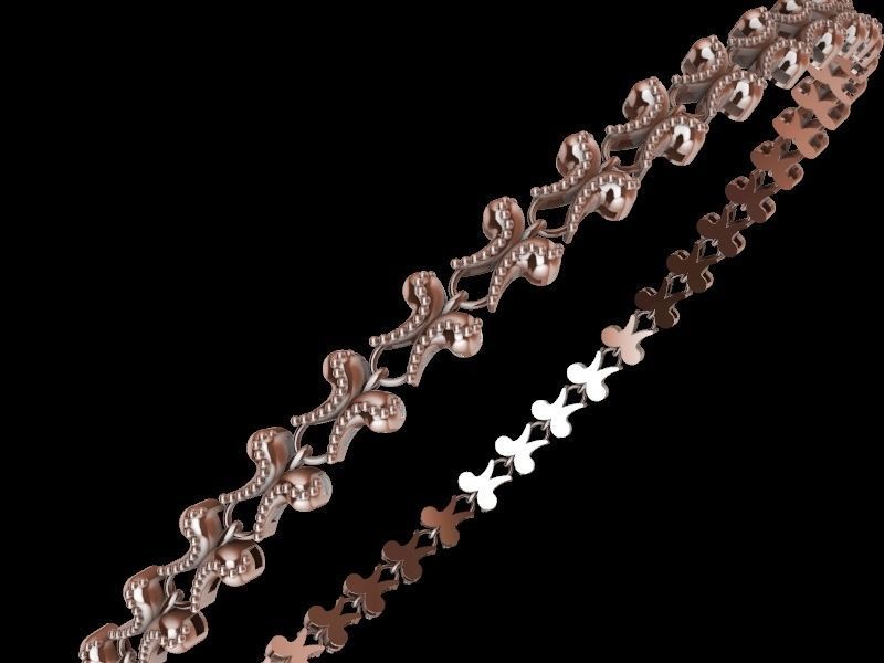 3 butterfly bracelet chain link stl verified 3D print model_24