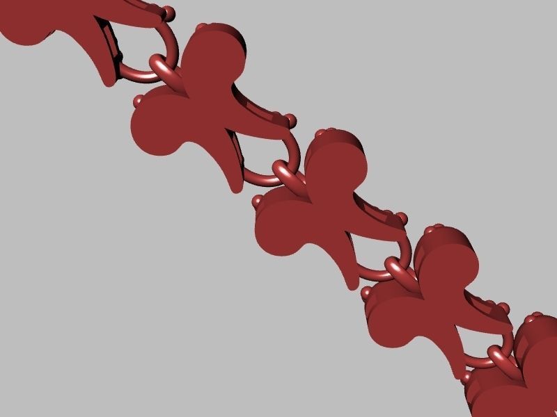 3 butterfly bracelet chain link stl verified 3D print model_6