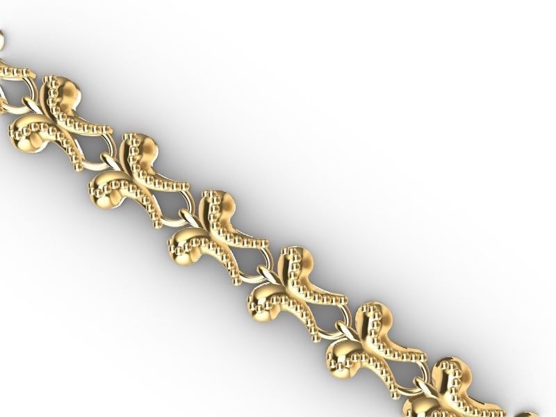 3 butterfly bracelet chain link stl verified 3D print model_1