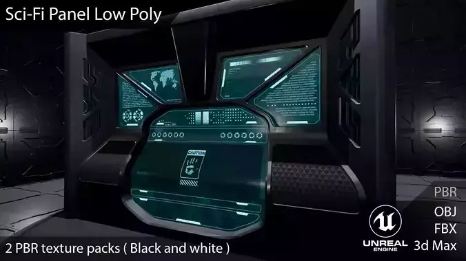 Sci-Fi panels vol 02 PBR Low-poly 3D model
