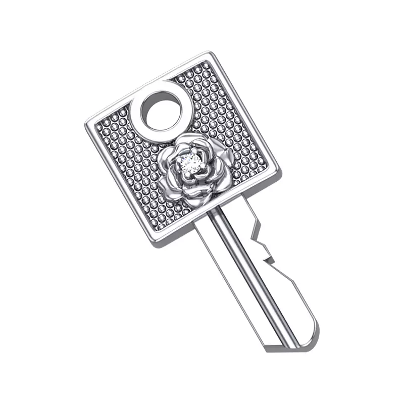 Rose key pendant 3D print model_0