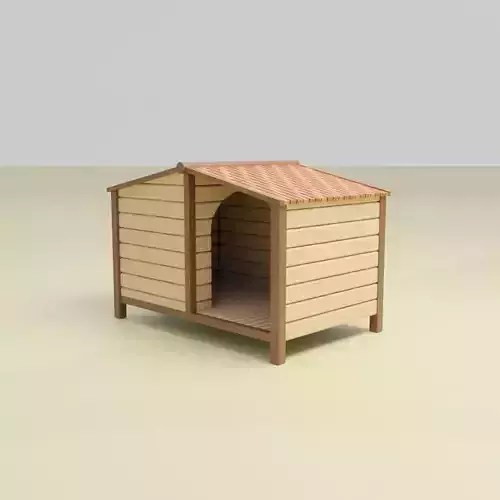 Elegant and simple doghouse with entrance
