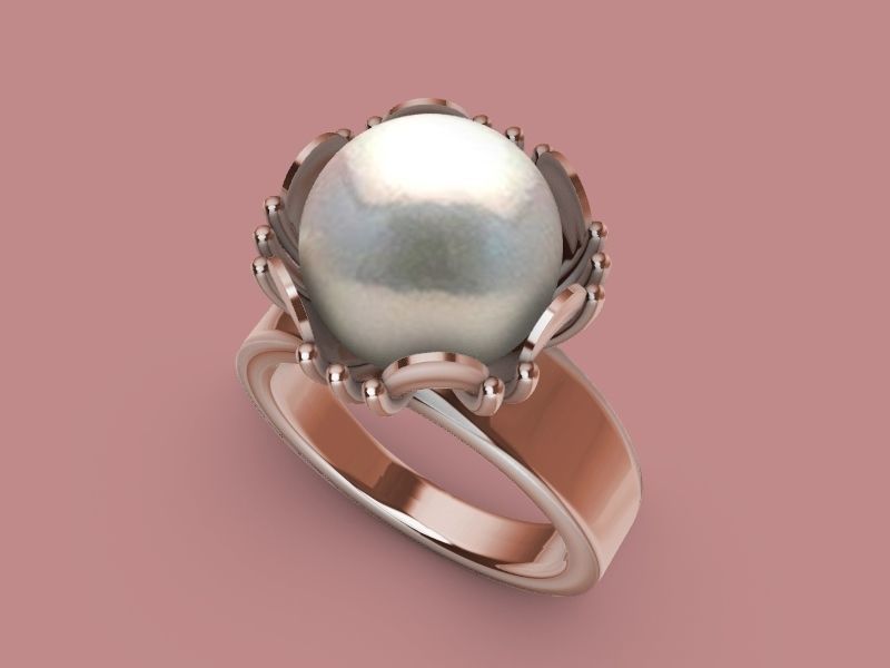 10 MM PEARL RING stl verified  3D print model_16