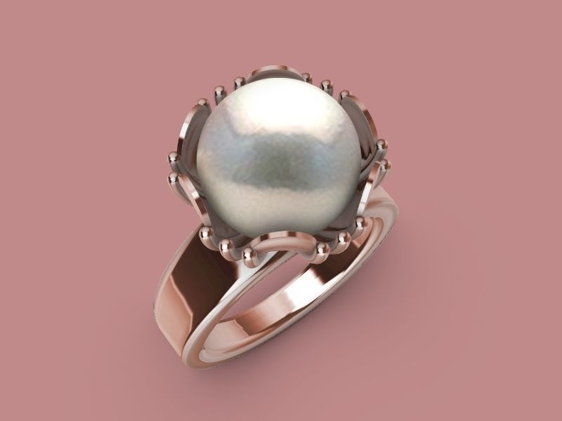 10 MM PEARL RING stl verified  3D print model_17