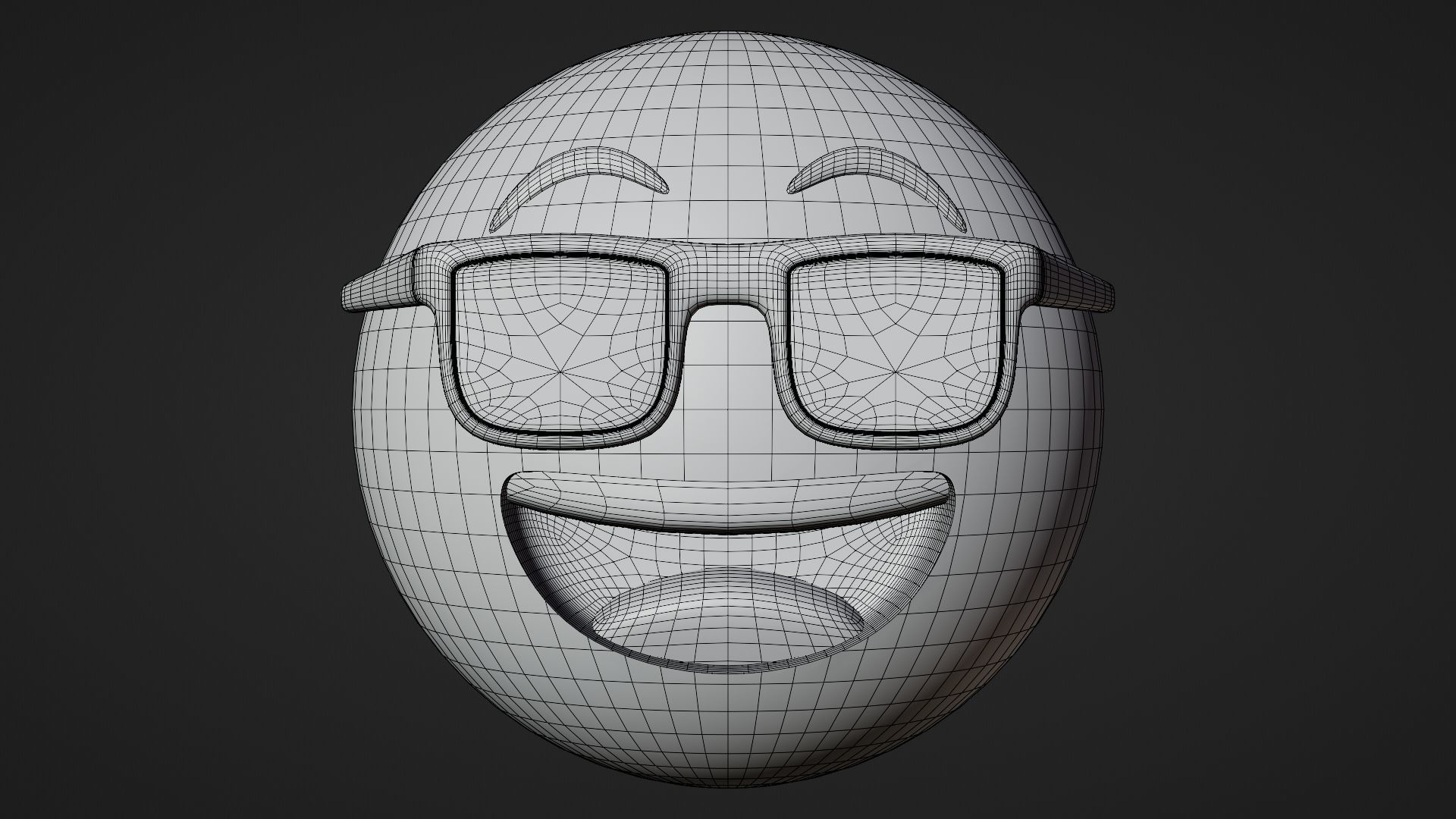 Cooler than you yellow ball Emoticon Emoji or Smiley 3D model_9