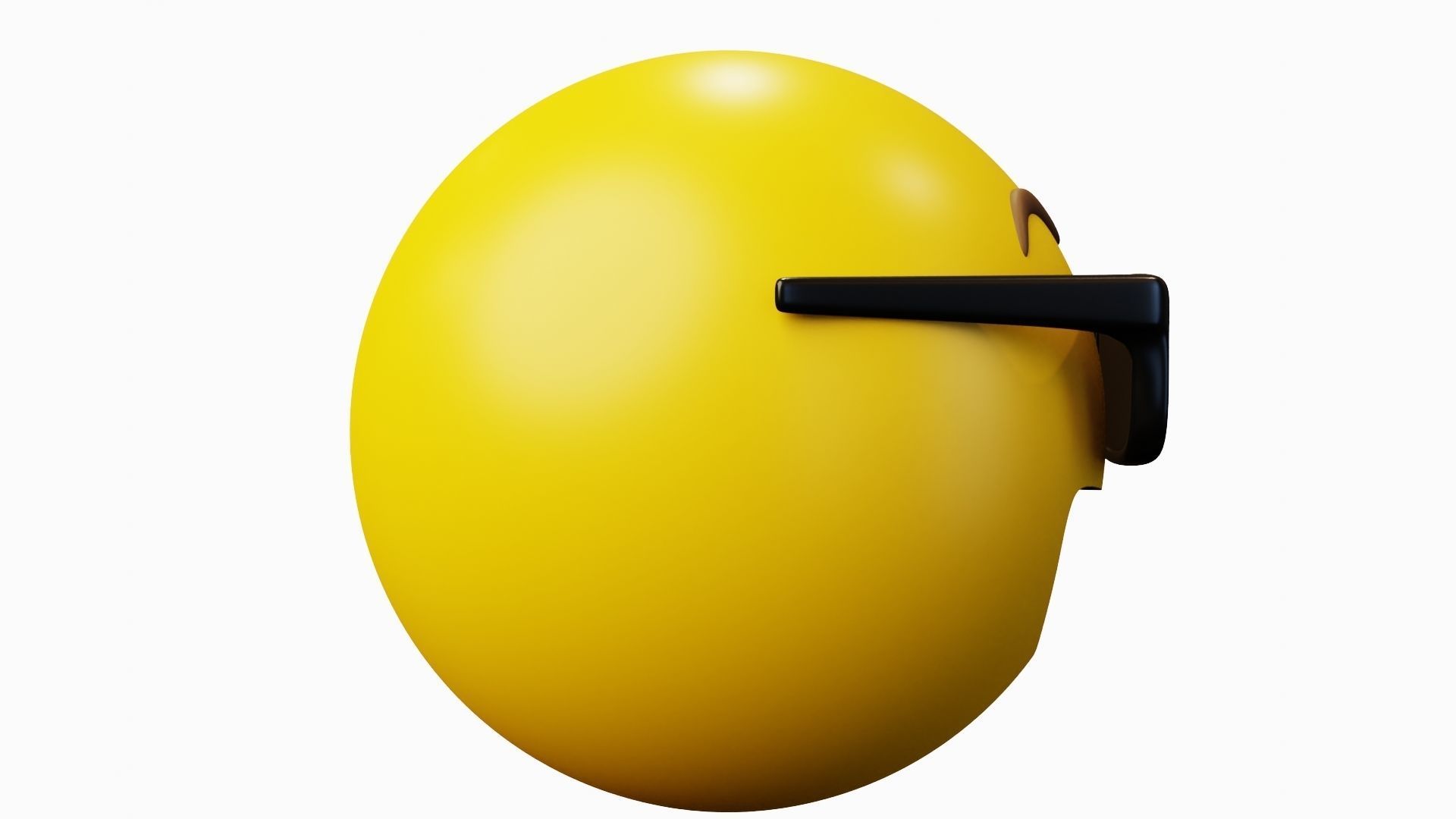 Cooler than you yellow ball Emoticon Emoji or Smiley 3D model_3