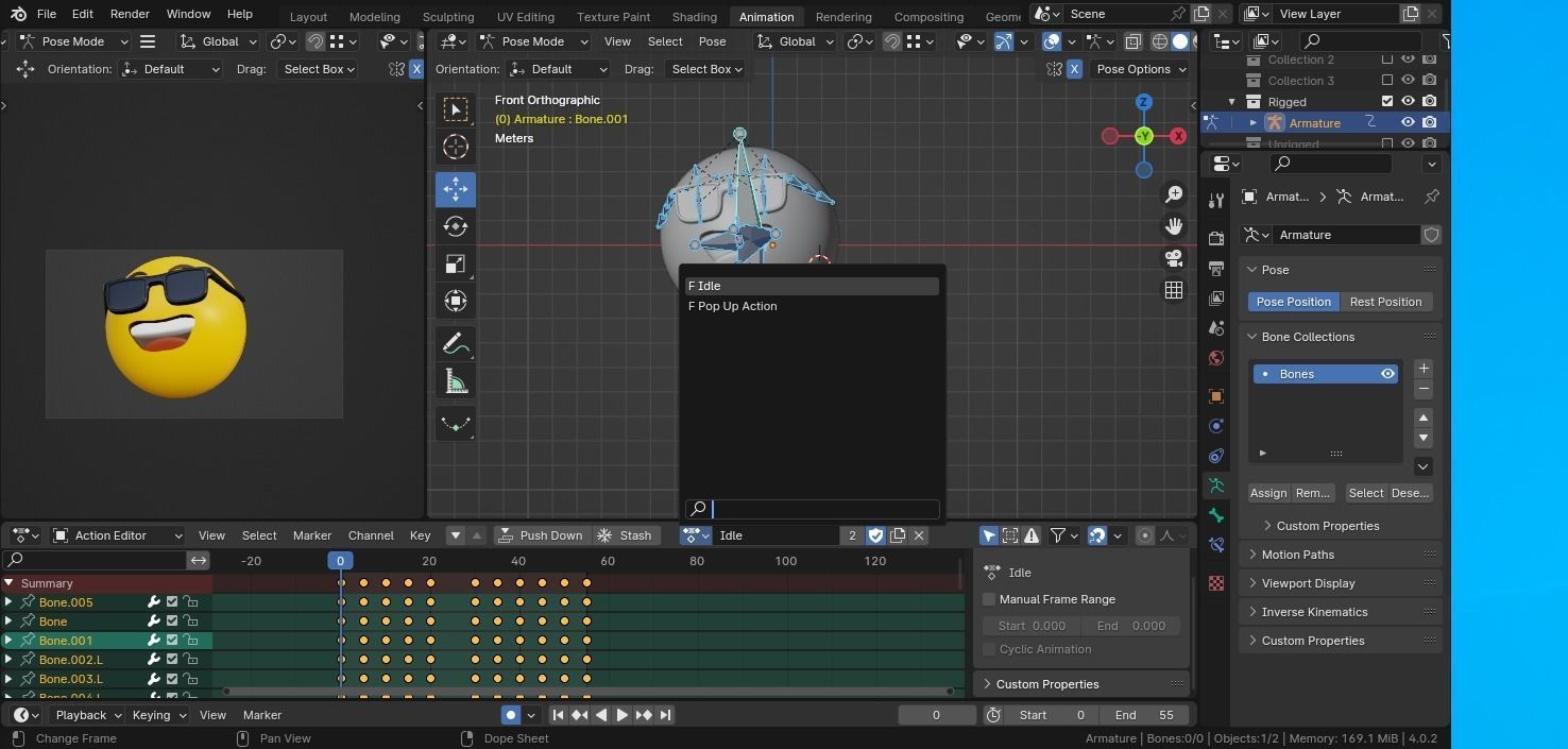Cooler than you yellow ball Emoticon Emoji or Smiley 3D model_8