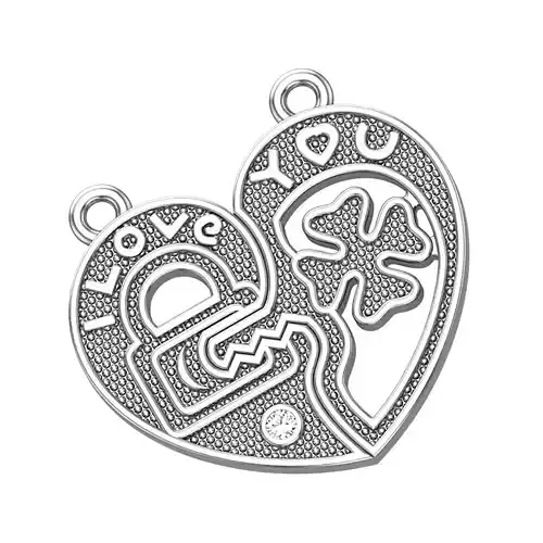 Puzzle heart pendant 3D print model 3D print model