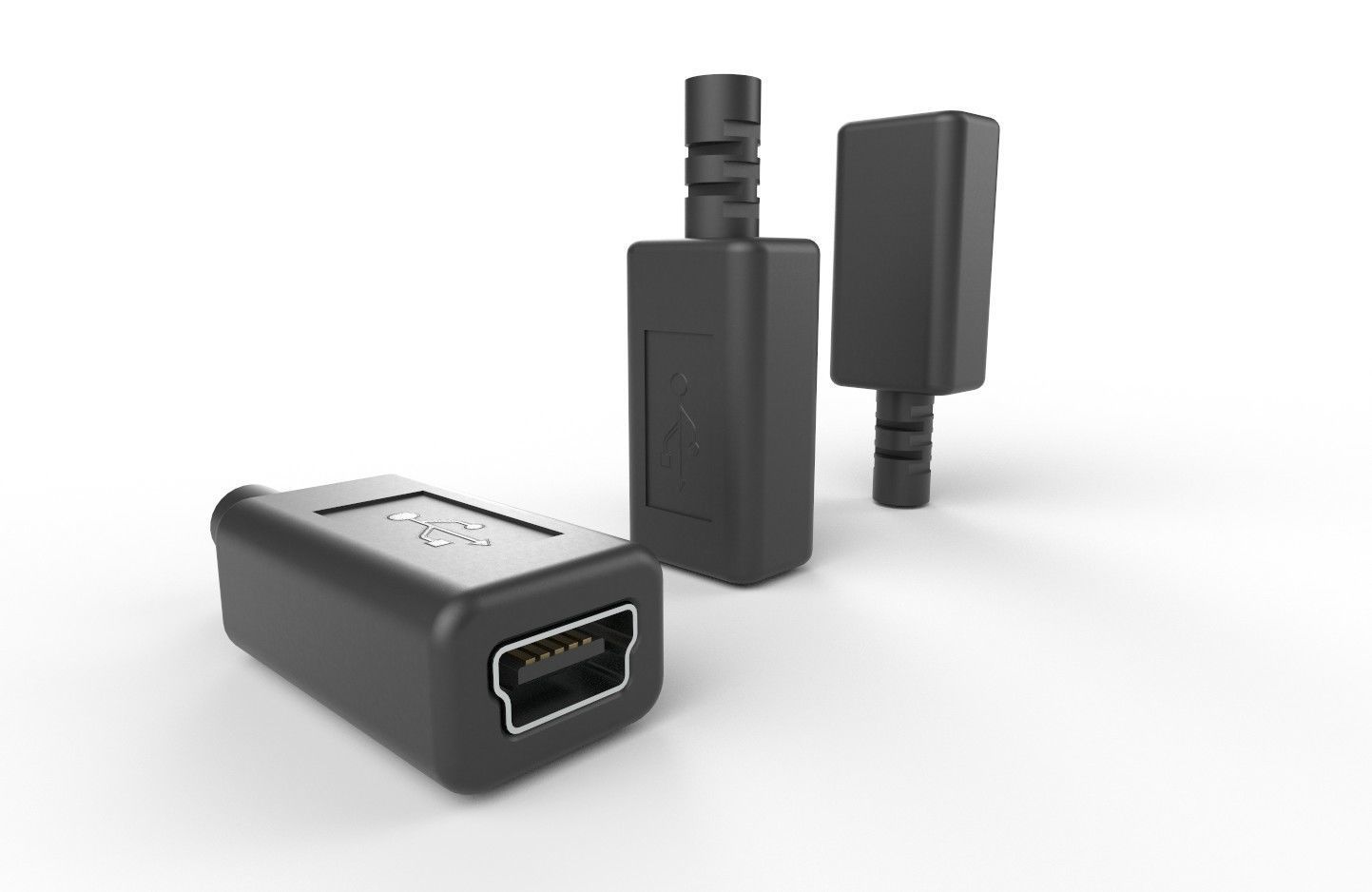 USB M5  Mini 20 Type B Female V1 Low-poly 3D model_19