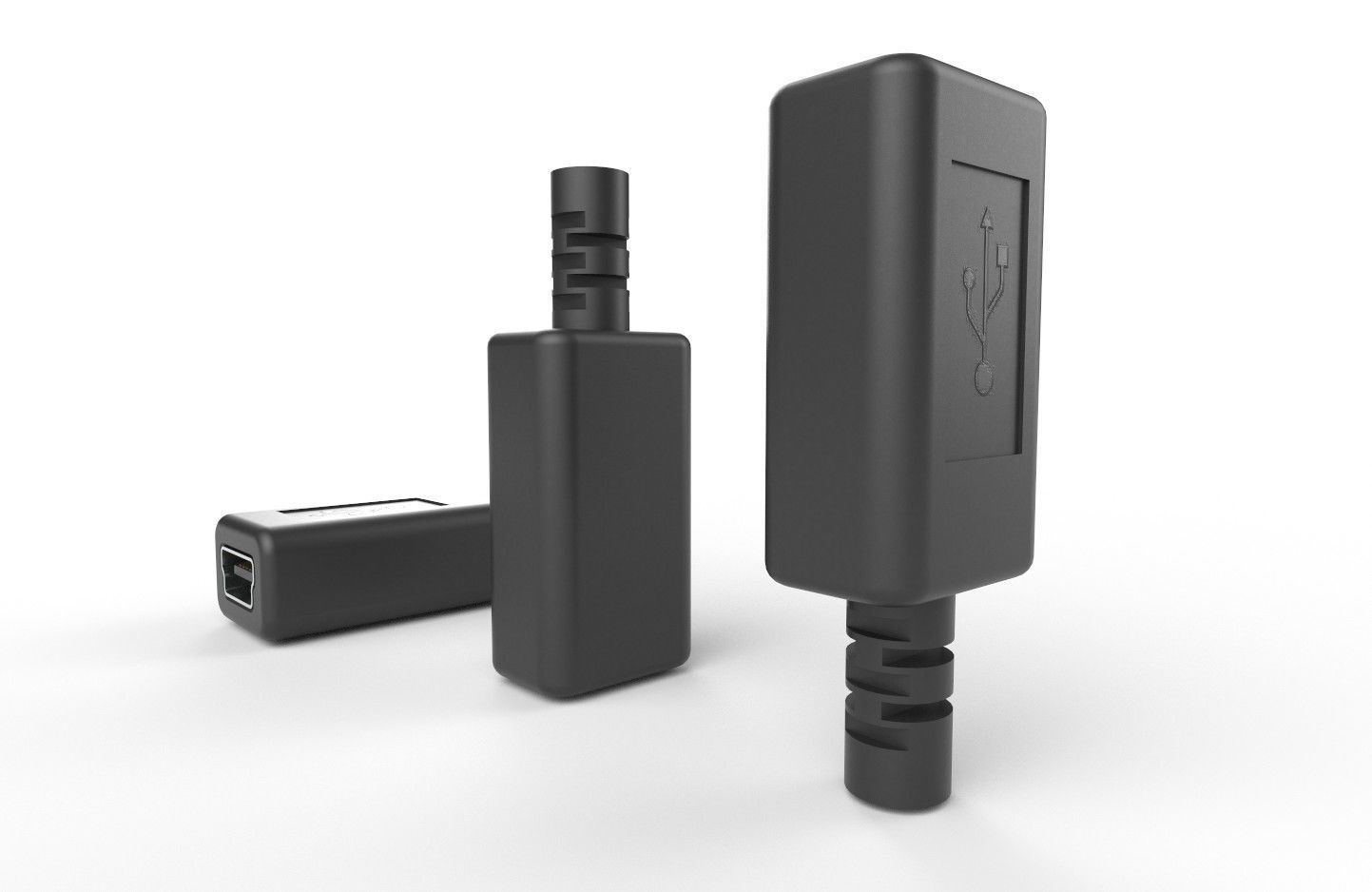 USB M5  Mini 20 Type B Female V1 Low-poly 3D model_7