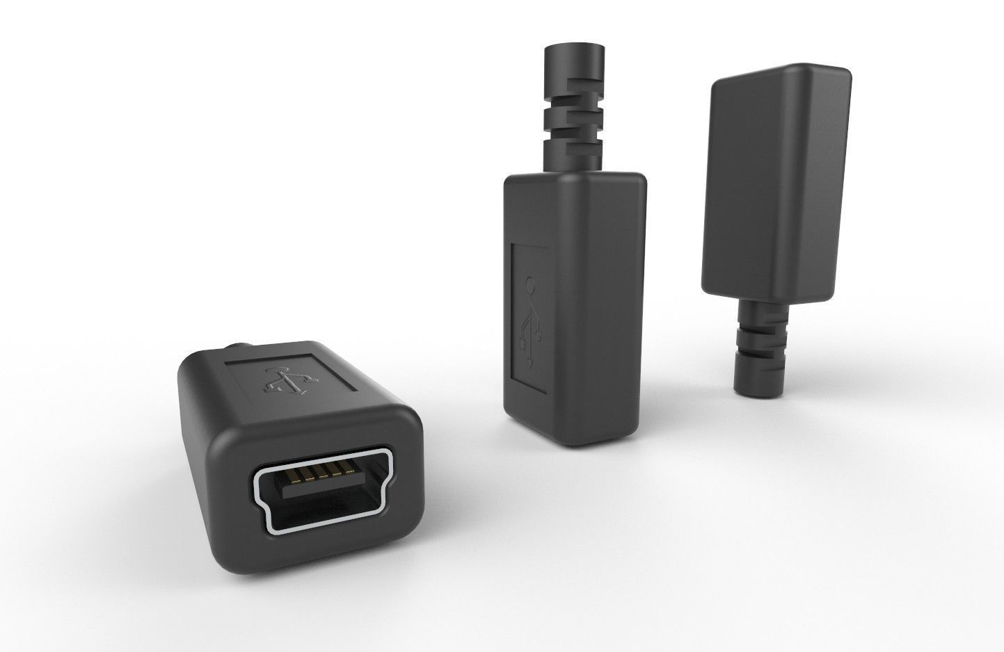 USB M5  Mini 20 Type B Female V1 Low-poly 3D model_20