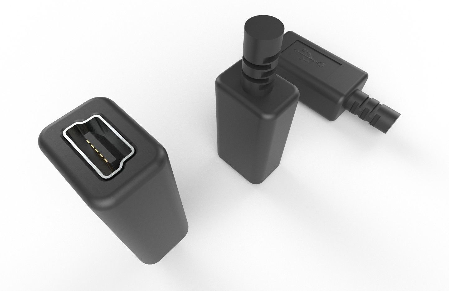 USB M5  Mini 20 Type B Female V1 Low-poly 3D model_25