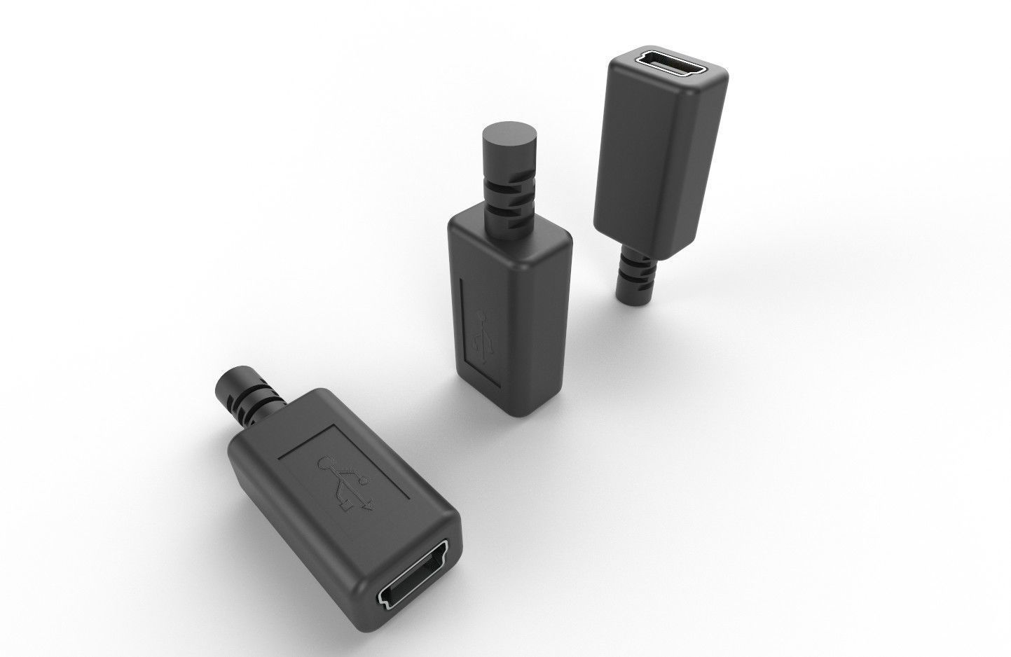 USB M5  Mini 20 Type B Female V1 Low-poly 3D model_29