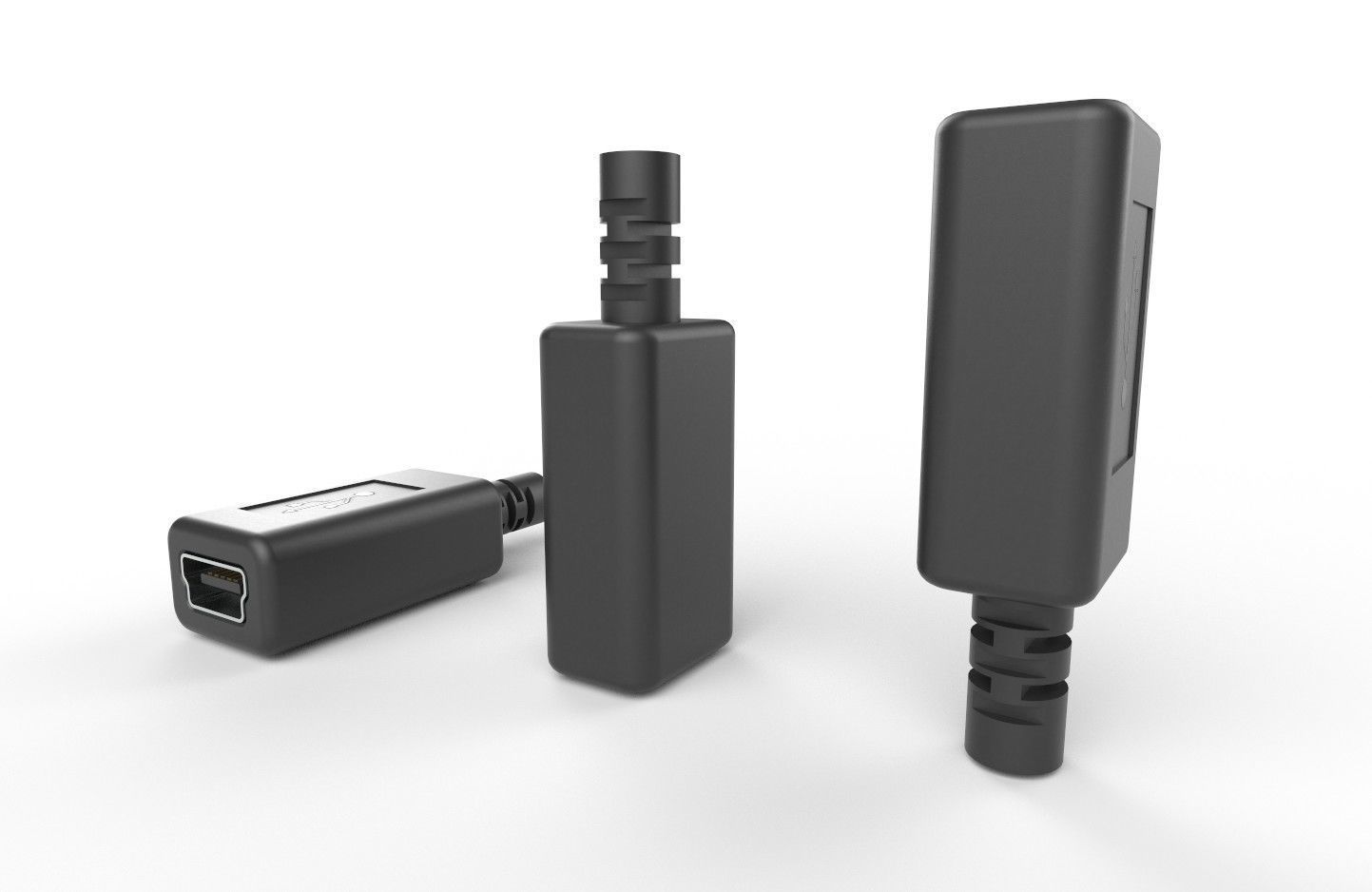 USB M5  Mini 20 Type B Female V1 Low-poly 3D model_6